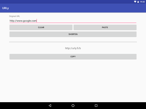 URLy URL shortener Screen 3