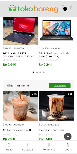 Android application Toko Bareng screenshort