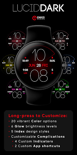 Lucid Dark digital watch face Screen 2