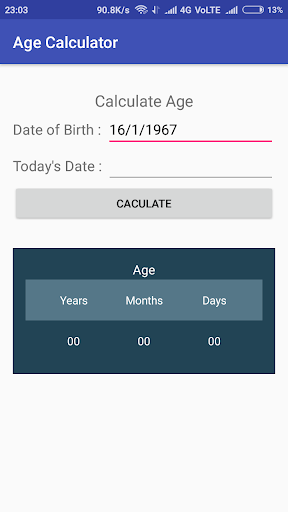 Age Calculator Screen 3