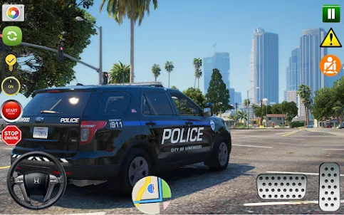 Police Chase Simulator in Car