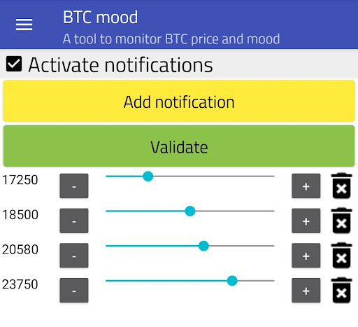 Android application BTC mood screenshort