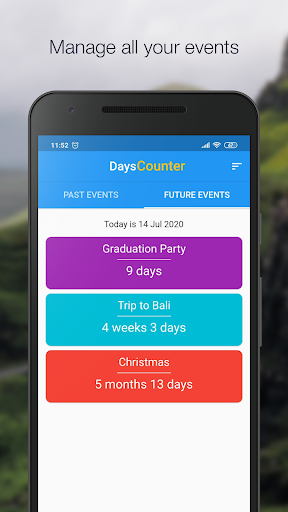 Android application Days Counter screenshort