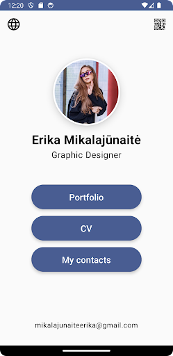 Android application ErikaPortfolio screenshort