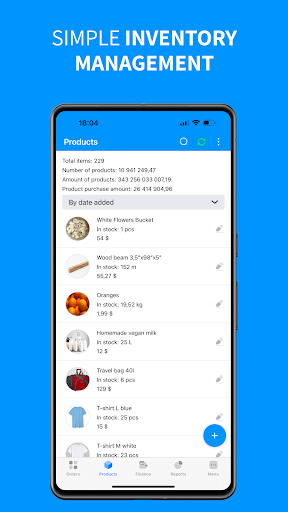 Android application Inventory app, sales, invoices screenshort