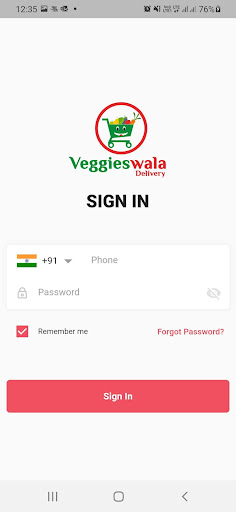 Android application VeggiesWala Delivery Boy App screenshort