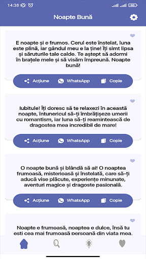 Android application noapte bună mesaje screenshort