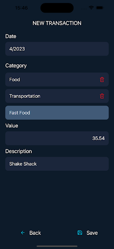 Android application Expense Tracker screenshort