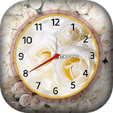 White Rose Clock Live Wallpaper - Clock Wallpaper icon
