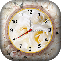 White Rose Clock Wallpaper