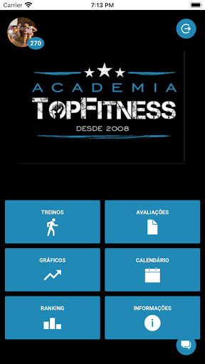 Android application Academia Top Fitness screenshort