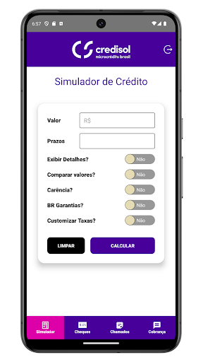 Android application Simulador de Crédito screenshort