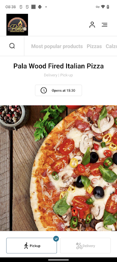 Android application Pala Wood Fired Pizza screenshort