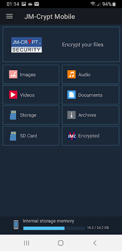 JM-Crypt Mobile Screen 2