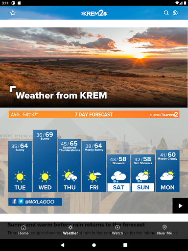 Screenshot of Spokane News from KREM