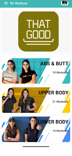 Android application RN Workout screenshort