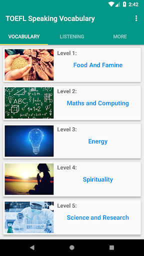 Android application TOEFL Vocabulary & Listening screenshort
