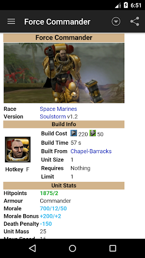 Android application W40K Warhammer Guide screenshort