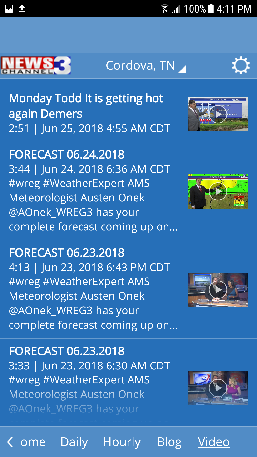 Android application WREG Memphis Weather screenshort