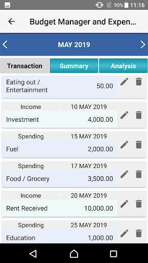 Budget Planner Money Manager Screen 2