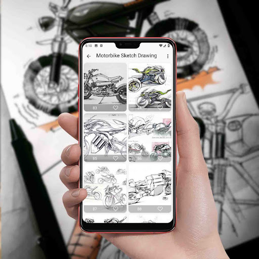 Motorcycle Sketch Drawing screenshot 10