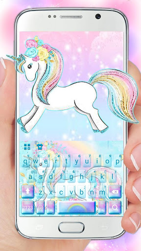 Android application Rainbow Cute Unicorn Keyboard screenshort