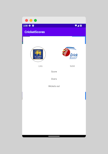 Cricket Scores Screen 3