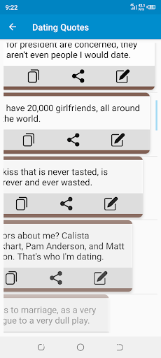 Dating Quotes App Screen 2