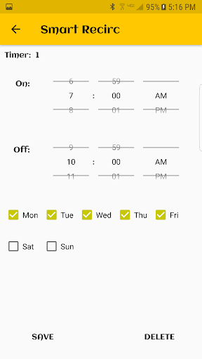 Smart Recirculation Control Screen 2