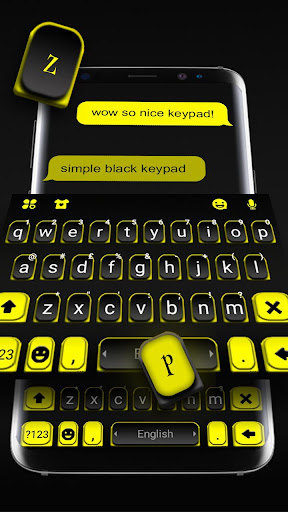 Android application Black Yellow Business Keyboard screenshort