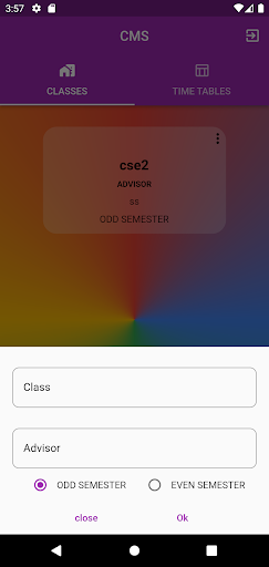 TimeTable Sheduler Screen 2