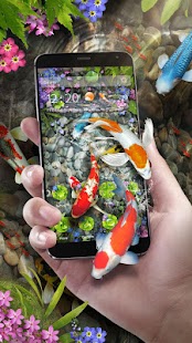 Koi Fish Theme & Lively 3D Ripple Effect Screenshot