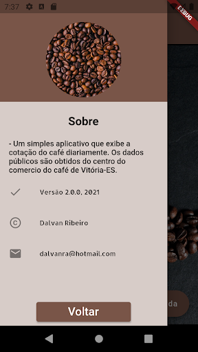 Cotação do café Screen 3
