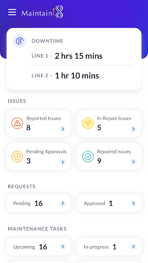 Android application Maintaini8 screenshort