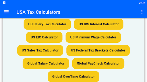 Android application USA Tax Calculators screenshort