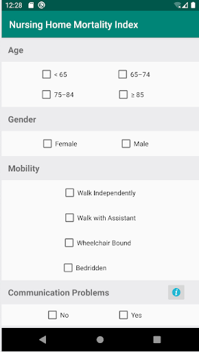 Nursing Home Mortality Index Screen 2