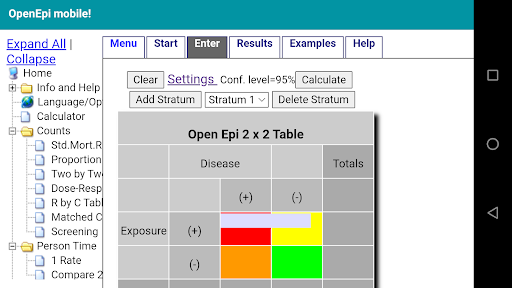 OpenEpi mobile! Screen 3