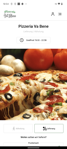 Android application Pizzeria Va Bene screenshort