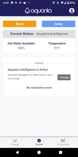 Android application Aquanta screenshort