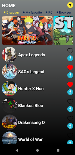 Android application PC and Browser Games screenshort