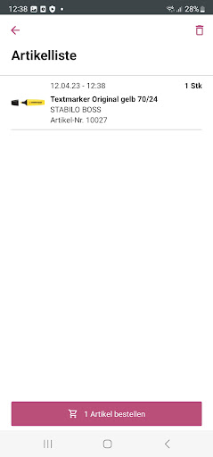 Opacc ScanApp Screen 2