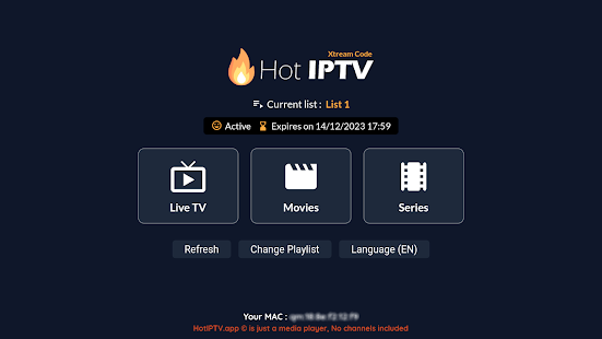 HotIPTV Player Screenshot