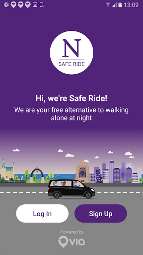 Android application Northwestern Safe Ride screenshort
