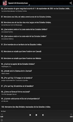 Android application Spanish US Citizenship Exam screenshort