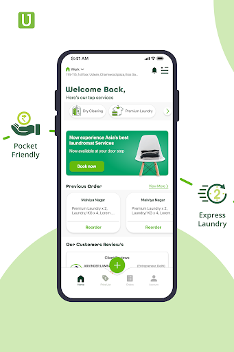 Android application UClean: Laundry & Dry Cleaning screenshort