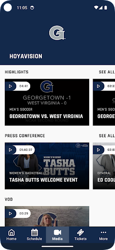 Screenshot of Georgetown Hoyas