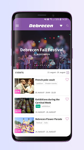 Events in Debrecen Screen 2