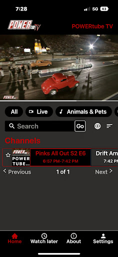 Android application POWERtube TV screenshort
