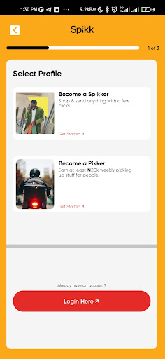 Android application Spikk screenshort
