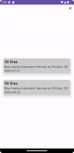 Android application DaysApp screenshort